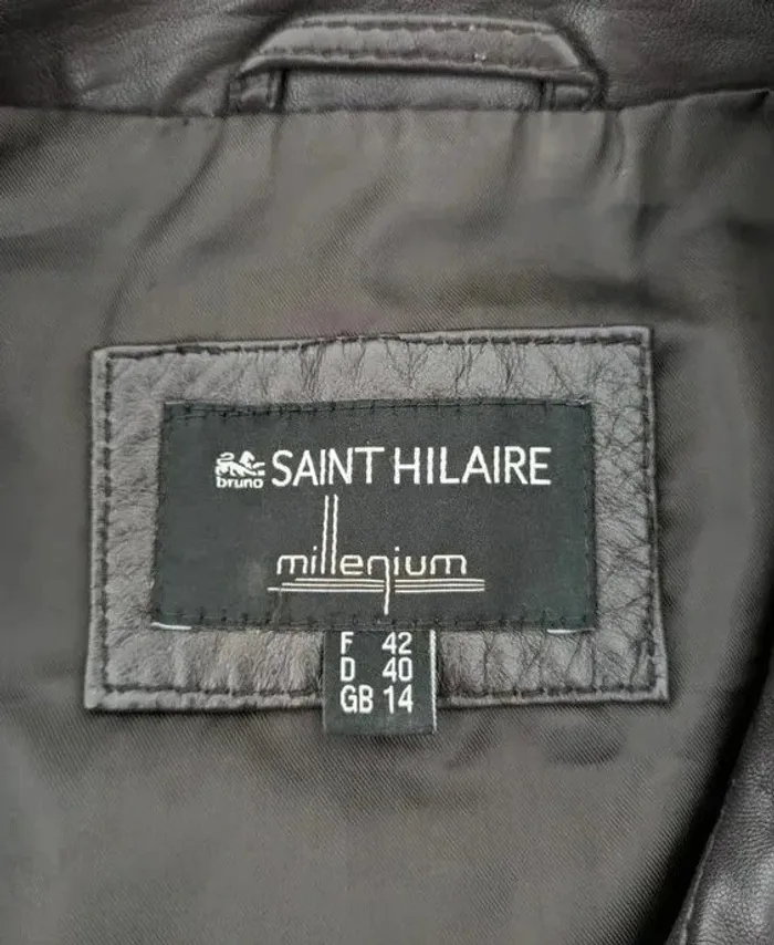 Veste zippée en cuir véritable - Saint Hilaire - taille 42 - photo numéro 11