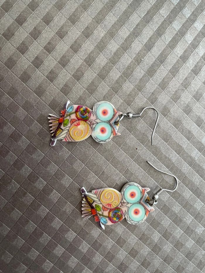 Boucles d’oreilles hiboux - photo numéro 2