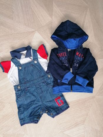 Ensemble salopette short et pull