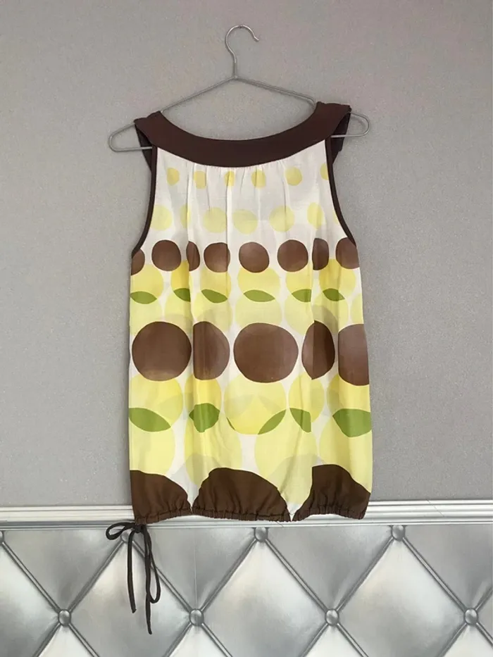 Haut / Débardeur vintage à pois S/M - photo numéro 2
