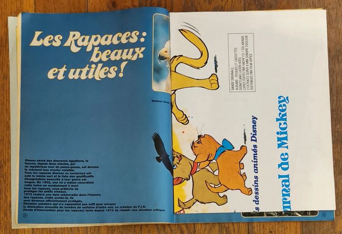 Ancien journal de mickey avec poster géant Les Aristochats 1982 N°1584 vintage - photo numéro 2