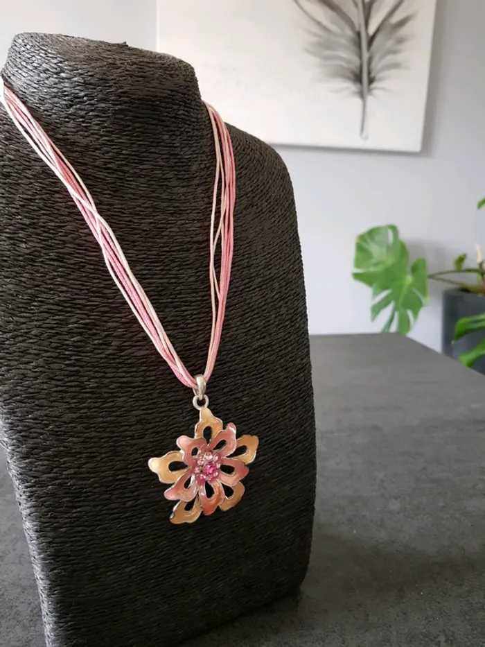 Collier fantaisie rose