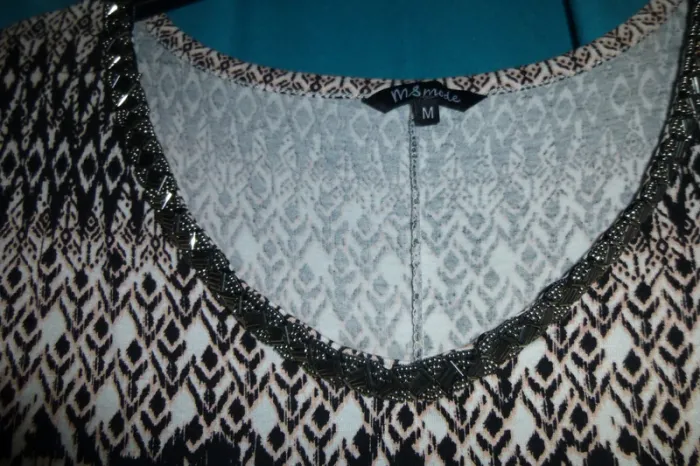 tunique à motifs a frange Ms mode taille M neuf - photo numéro 2