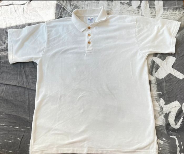 Polo blanc crème neuf taille M/L jerzees - photo numéro 2