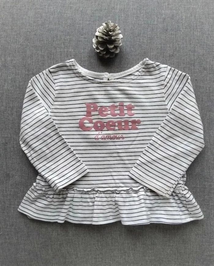 🔸 T-shirt manches longues - Kiabi 12 mois🔸