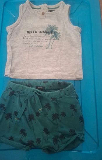 Ensemble short débardeur motif palmier 6 mois 