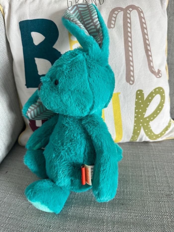 Doudou peluche B .softies bleu - photo numéro 3