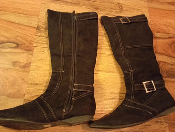 Bottes effet velours noir