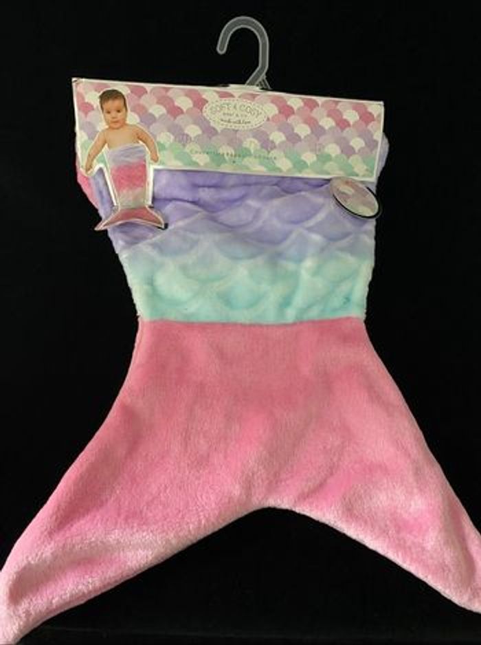 B5949❤️Couverture bébé baby sirène violet rose