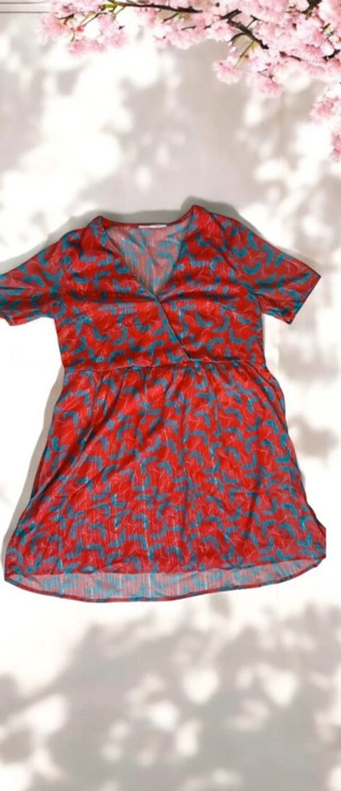 🎀Robe rouge à motif femme taille L neuve sans étiquette 🎀