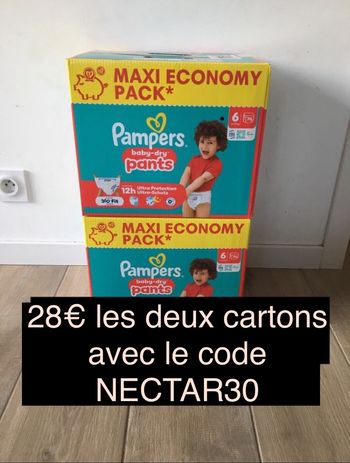 152 couches Pampers baby dry pants taille 6