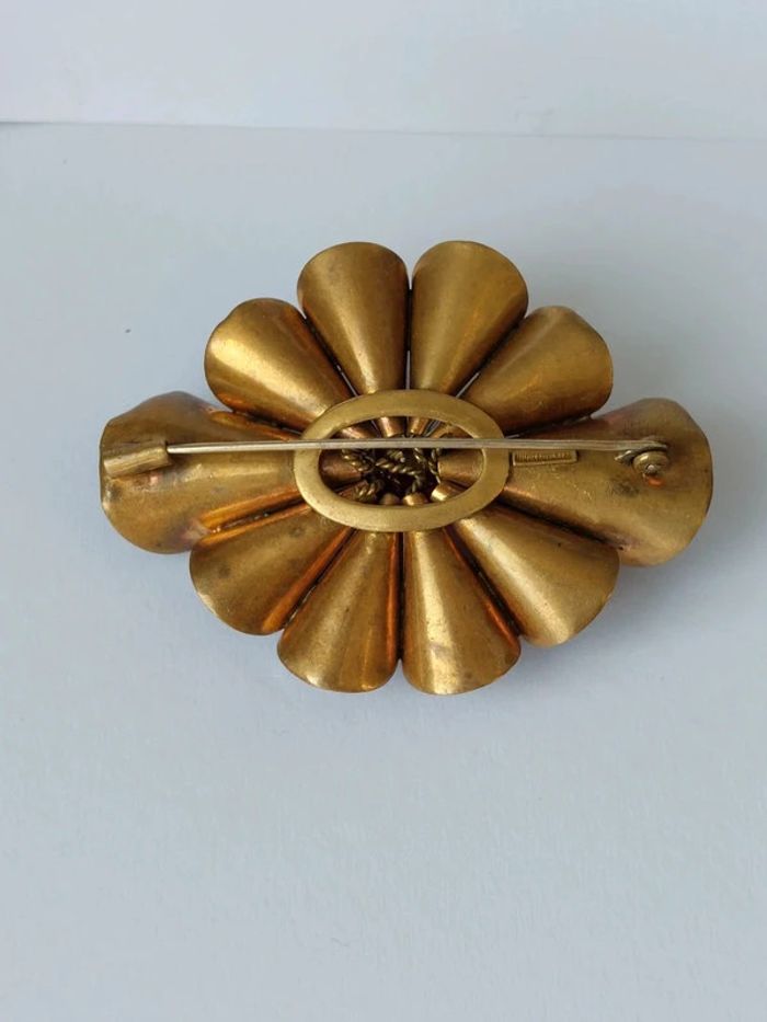 broche ancienne verre de Bohême signée - photo numéro 4