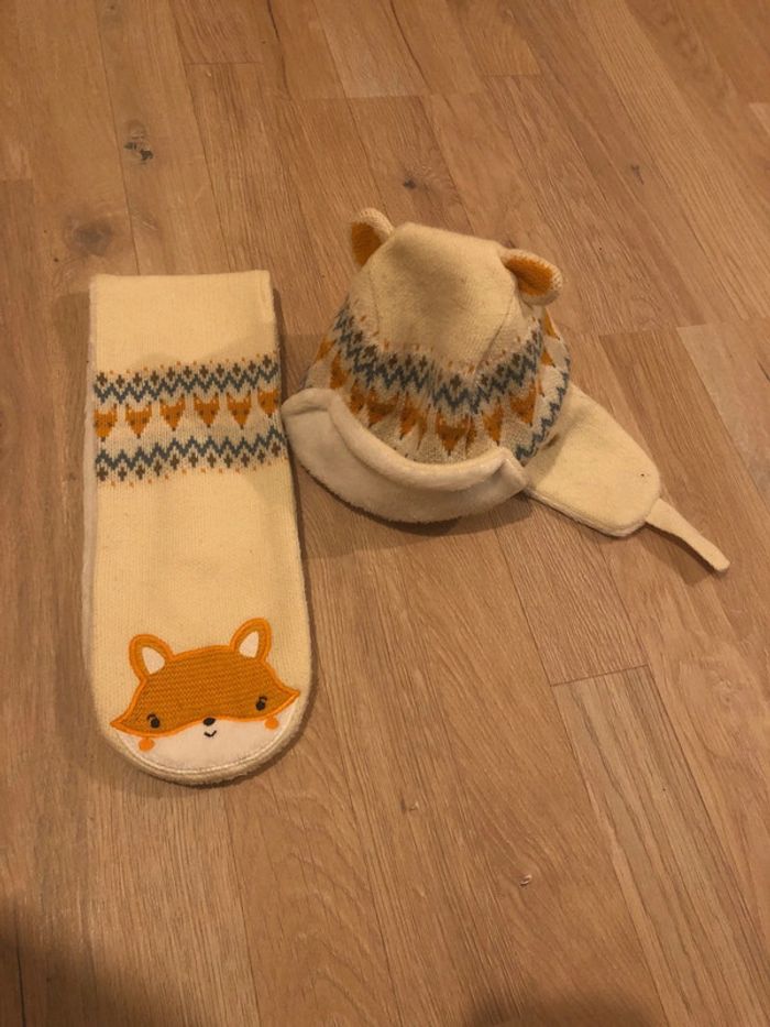 Ensemble bonnet/chapka écharpe