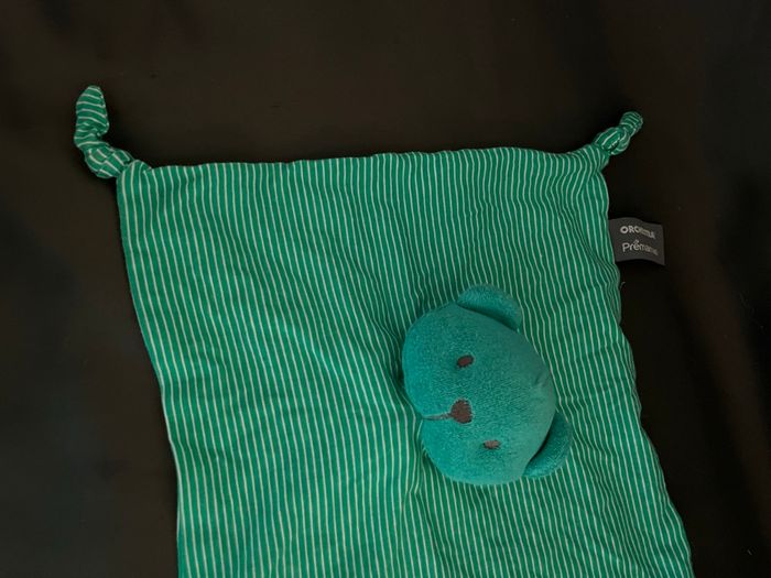 Doudou orchestra ours plat vert 4 noeuds - photo numéro 2