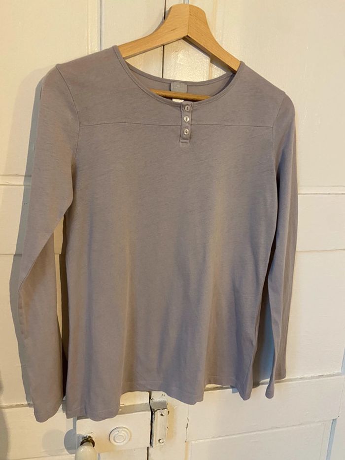 Tee-shirt manches longues gris Cyrillus 14 ans - photo numéro 7