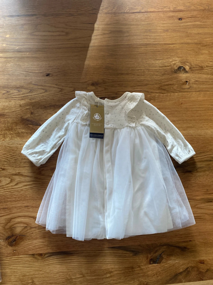 Petit bateau robe blanche 6 mois neuve - photo numéro 2