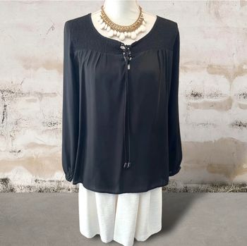 Blouse noire chic manches longues Mim ok jusqu’au 40
