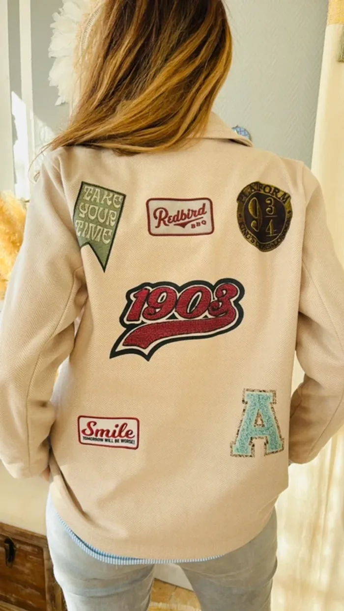 Veste blazer bohème oversize écrue taille unique - photo numéro 5