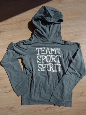 Sweat fin à capuche gris foncé domyos 12 ans