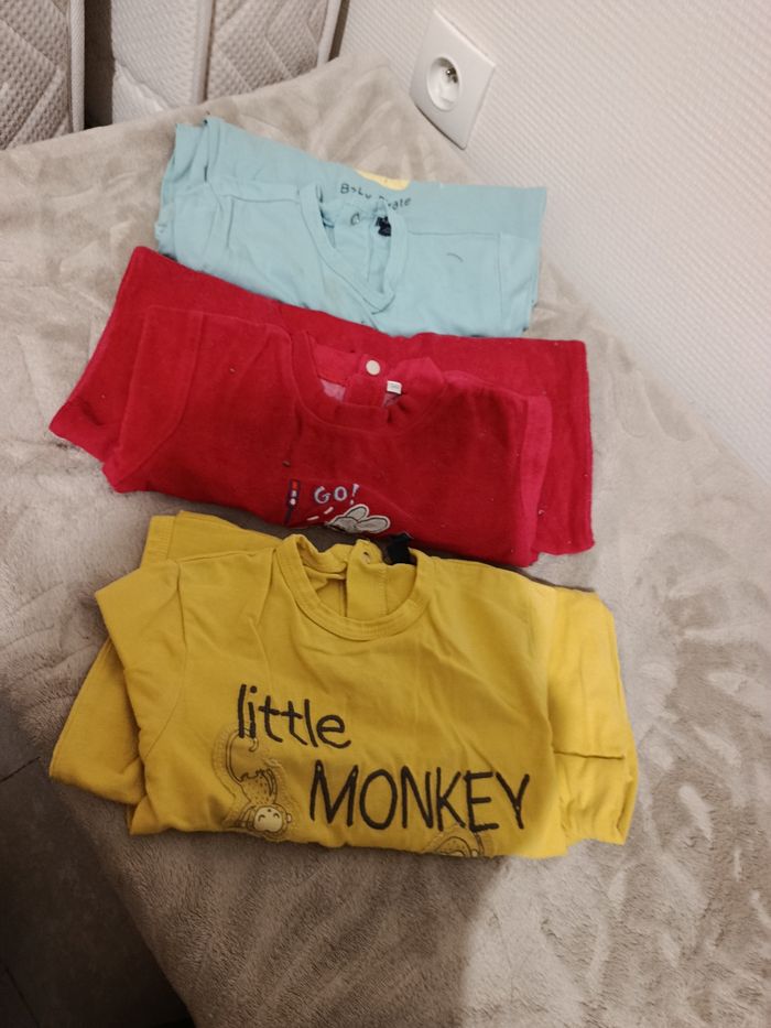 Lots de 3 pyjamas entier avec pieds