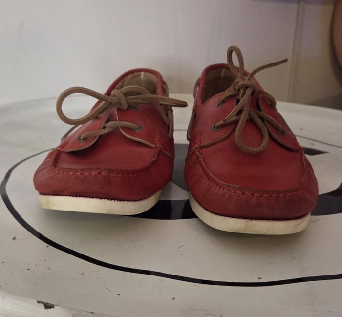 SERGE BLANCO Chaussures Bateau 42 Cuir Rouge – Modèle Iconique – Très Bon État - photo numéro 6