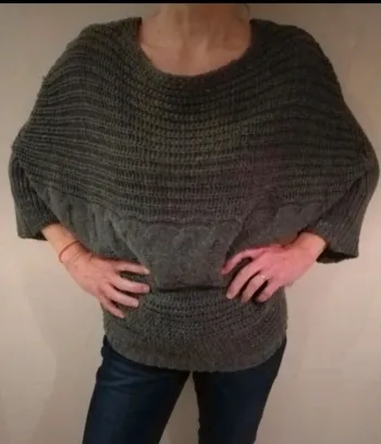 Grand pull  overside chaud hiver gris Cloothes T unique 38/40/42