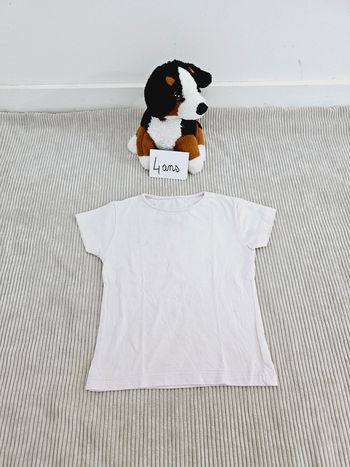 Tee-shirt manches courtes blanc petite fille 4 ans