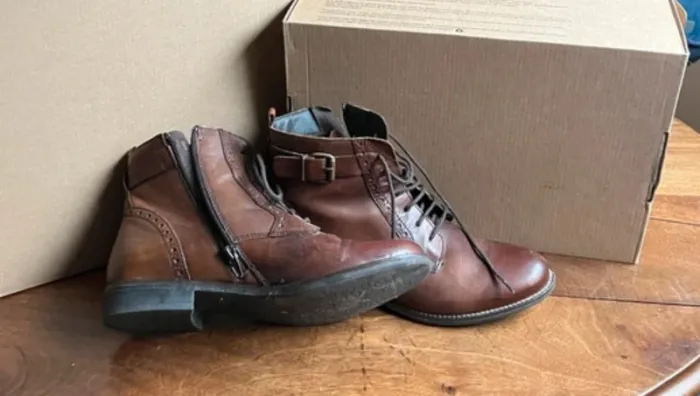 Bottine marron cuir foncé - photo numéro 2