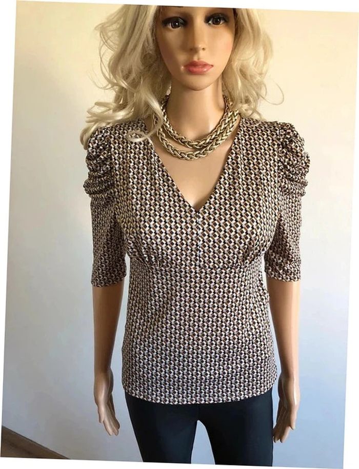 Blouse imprimée neuve à manches courtes Morgan taille S (valeur 35€)