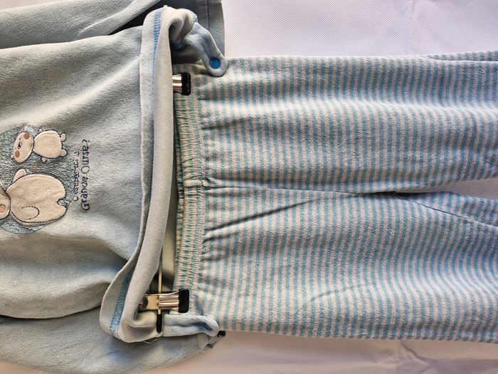 Pyjama 2 pièces 3 ans Tissaia Bleu clair à rayures Oursons C’est pas toi la Grande Ourse - photo numéro 3