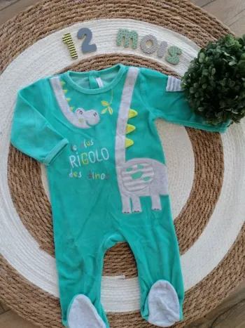Pyjama velours une pièce - Gémo - 12 mois