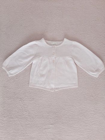 Gilet 3 boutons manches ballon rose clair Okaïdi 6 mois