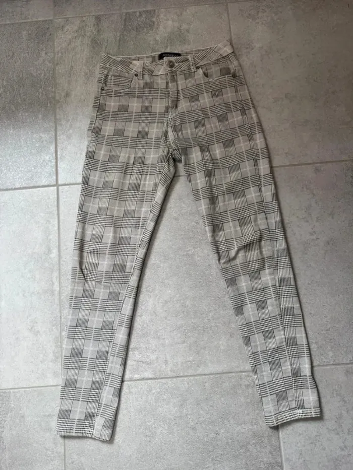 Legging Absolu Paris à carreaux femme gris taille 36 - photo numéro 2