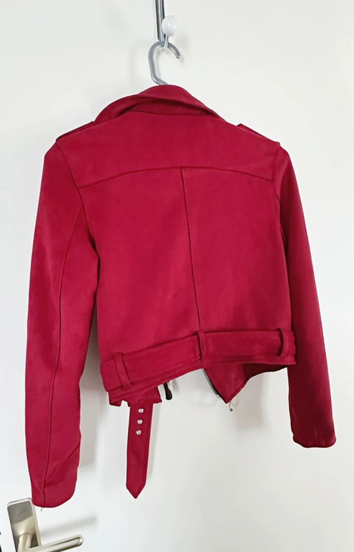 Veste effet daim rouge - Bershka - photo numéro 2