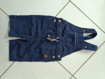 Salopette sans manche bleu marine garçon 36 mois Pat & Ripaton