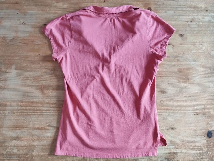🌸 Polo Rose Saumon à Col V – Taille L – 100% Coton – Très Bon État - photo numéro 4