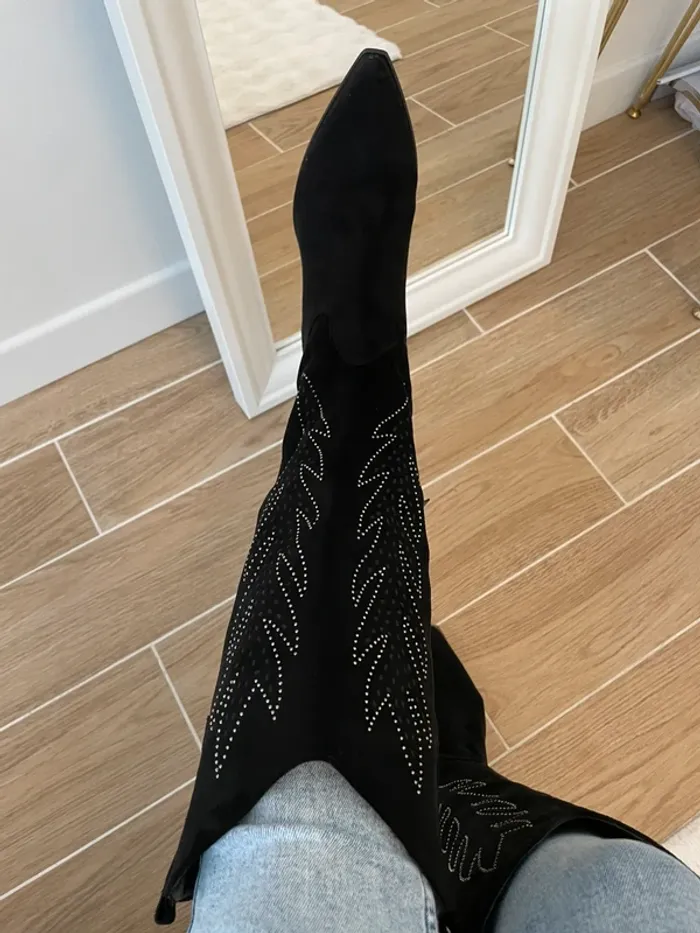 Botte Santiags noir et brillant taille 41 - photo numéro 2