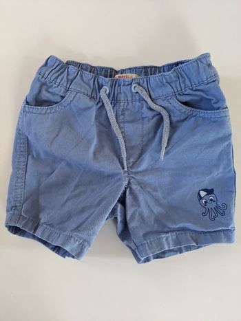 short coton bleu DPAM 9 mois 71 cm