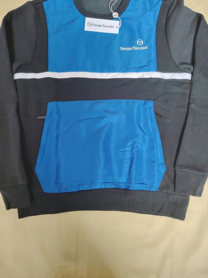 Sweat Sergio Tacchini - Neuf avec Étiquette - Bleu/Blanc/Noir - photo numéro 3