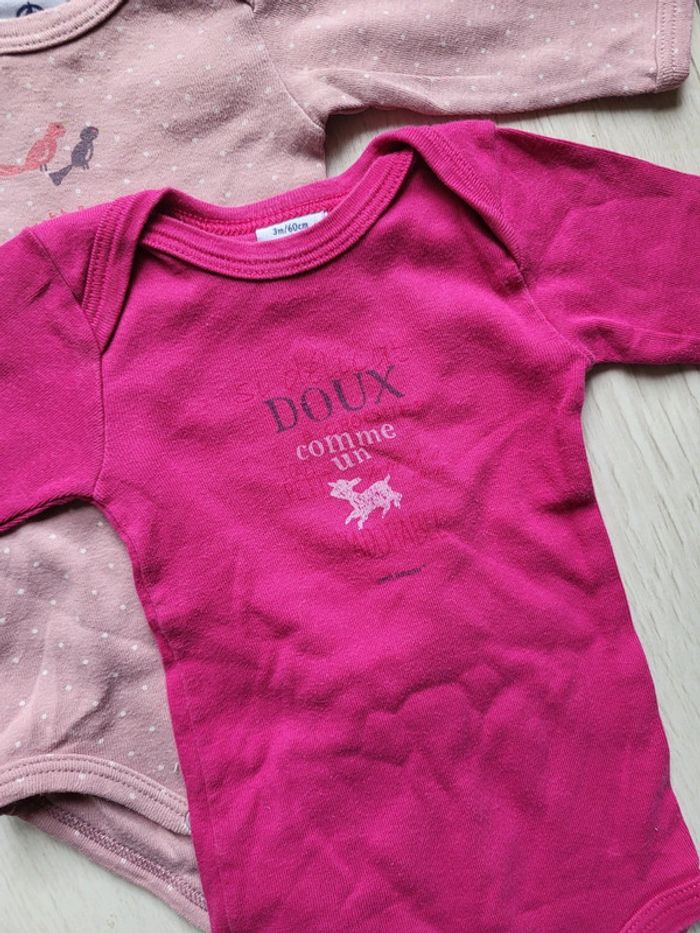 Lot de 7 bodys manches longues petit bateau fille 3 mois - photo numéro 2