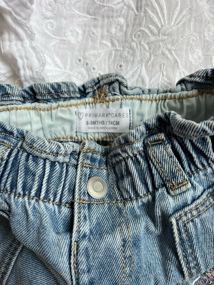 Jeans bébé fille brodée papillon - photo numéro 4