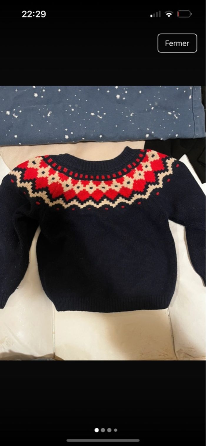 Pull laine petit bateau