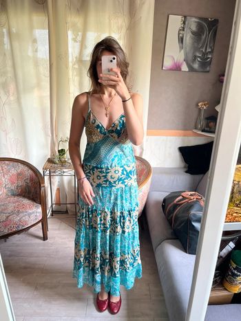 Robe à bretelle bohème champêtre Summer capri rayon