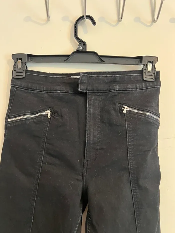 Jean noir, pantalon pour femme, jambes droite, jambes taille 38 - photo numéro 3