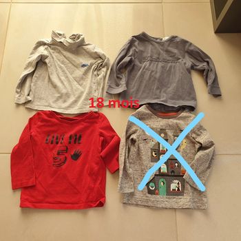 3 t shirt manche longue  18 mois  kitchou in extenso