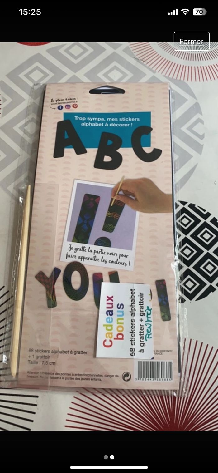 68 stickers alphabet à gratter - photo numéro 2