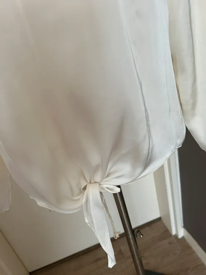 Naf Naf, blouse, écru, satinée, crème femme, taille 40 - photo numéro 3