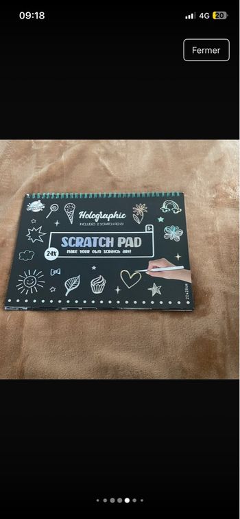 Lot de carnet « feuille à gratter »