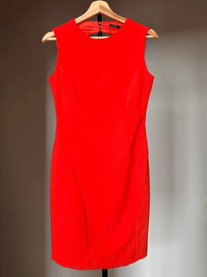 Robe dos dénudé orange rougeâtre sans manches S Zara