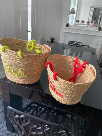 Lot 2 Grands paniers neufs artisanal Marrakech